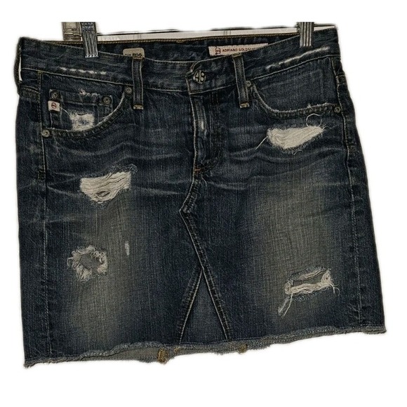 Ag Adriano Goldschmied Dresses & Skirts - ADRIANO GOLDSCHMIED Box Vintage Skirt Mini Women's 27R Blue Denim Grunge Y2K‎